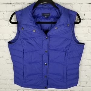 LAND'S END | down snap button up puffer vest gilet